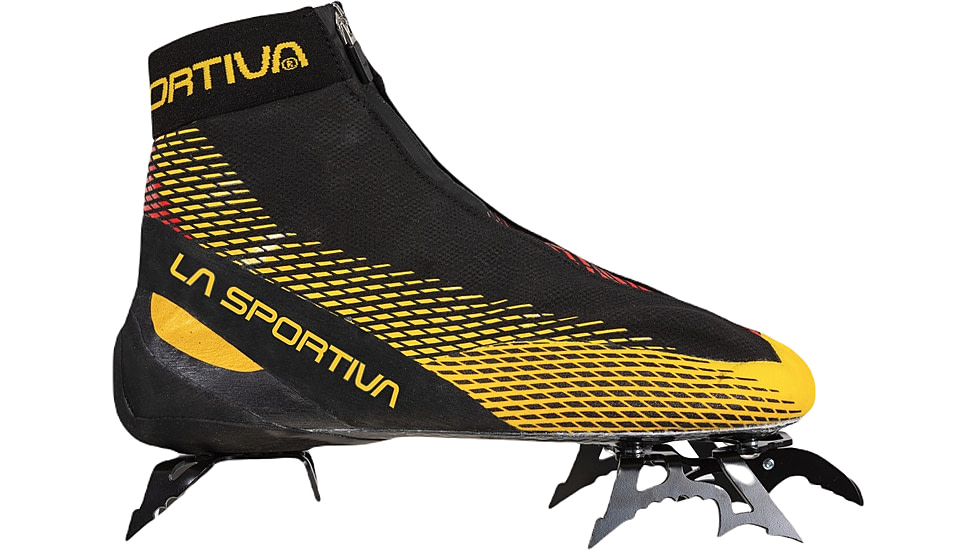 La Sportiva Mega Ice Evo Climbing Shoes - Mens, Black/Yellow, 43.5, ZFCS031-K00Y00-43.5
