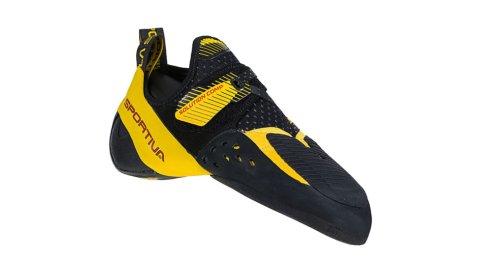 La Sportiva Solution Comp Climbing Shoes - Men's, Black/Yellow, 39.5, ZFCS018-K00Y00-39.5