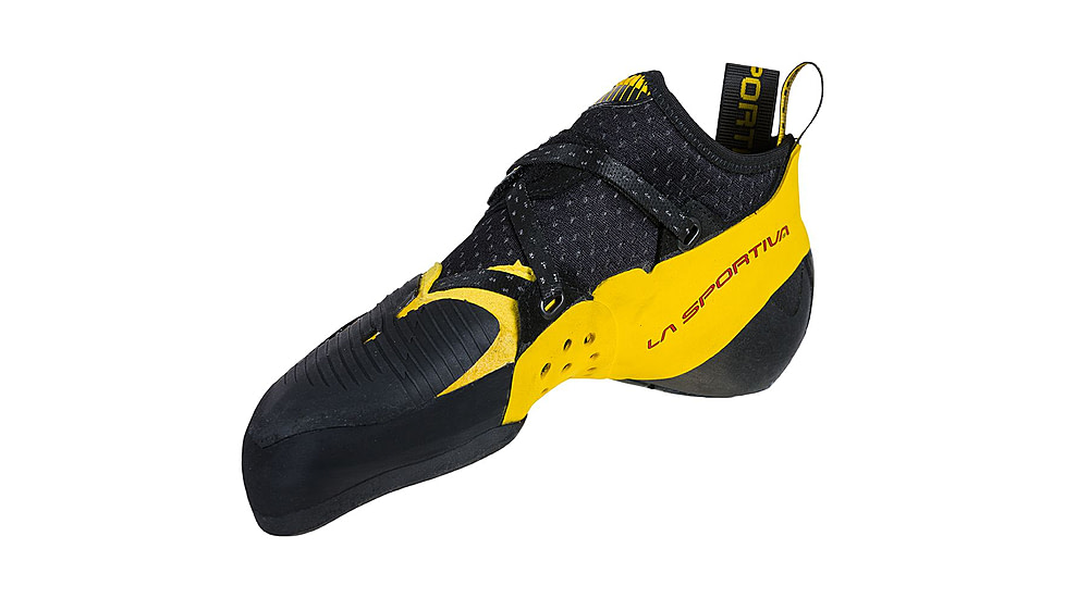 La Sportiva Solution Comp Climbing Shoes - Mens, Black/Yellow, 39.5, ZFCS018-K00Y00-39.5