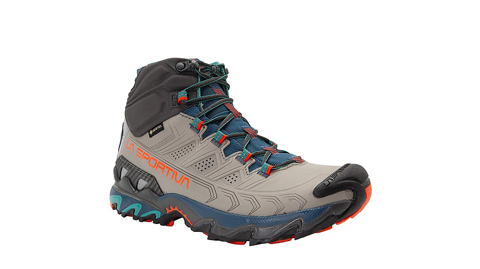 La Sportiva Ultra Raptor II Mid Leather GTX Hiking Shoes - Womens, Grey/Cherry Tomato, 43, ZFHS097-G01R22-43