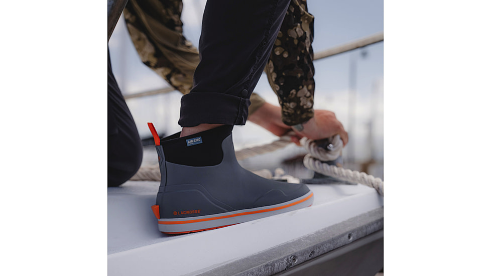 LaCrosse Footwear Alpha Deck Boot 6in - Mens, 11.5 US, Wide Width, Gray/Orange, 11.5, 621200-11.5W