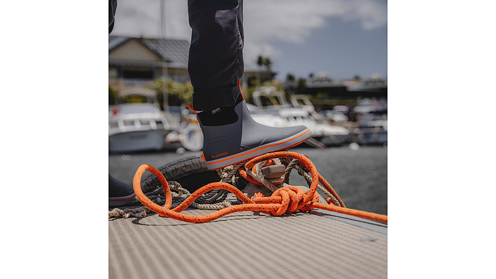 LaCrosse Footwear Alpha Deck Boot 6in - Mens, 11.5 US, Wide Width, Gray/Orange, 11.5, 621200-11.5W