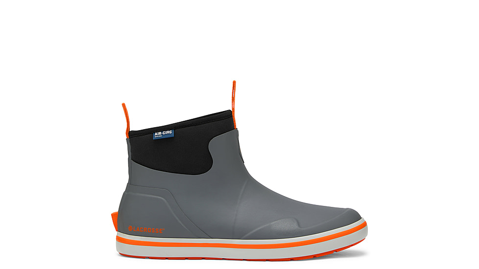 LaCrosse Footwear Alpha Deck Boot 6in - Mens, 11.5 US, Wide Width, Gray/Orange, 11.5, 621200-11.5W