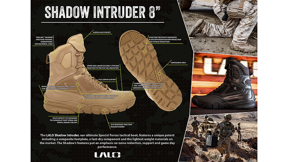 LALO Shadow Intruder 8in Boots - Mens, Black Ops, 12, 1ML047 BKO 120