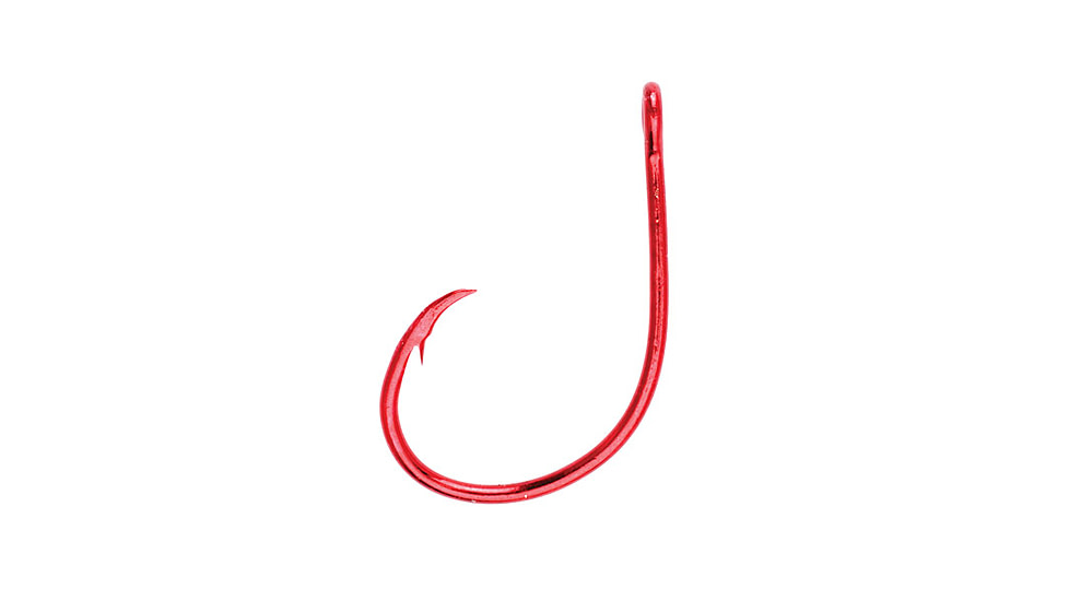 Lazer Sharp Circle Sea Hook,Offset,Ringed Eye,Needlepoint,Sea Guard Red,G-Pack Hooks L8197G-2/0