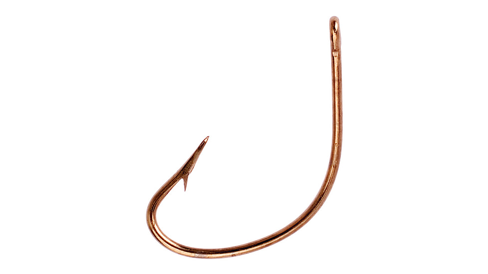Lazer Sharp Kahle Hook,Offset,Ringed Eye,Non-Forged,Plain Shank,Needlepoint,Bronze,G-Pack Hooks L141G-8