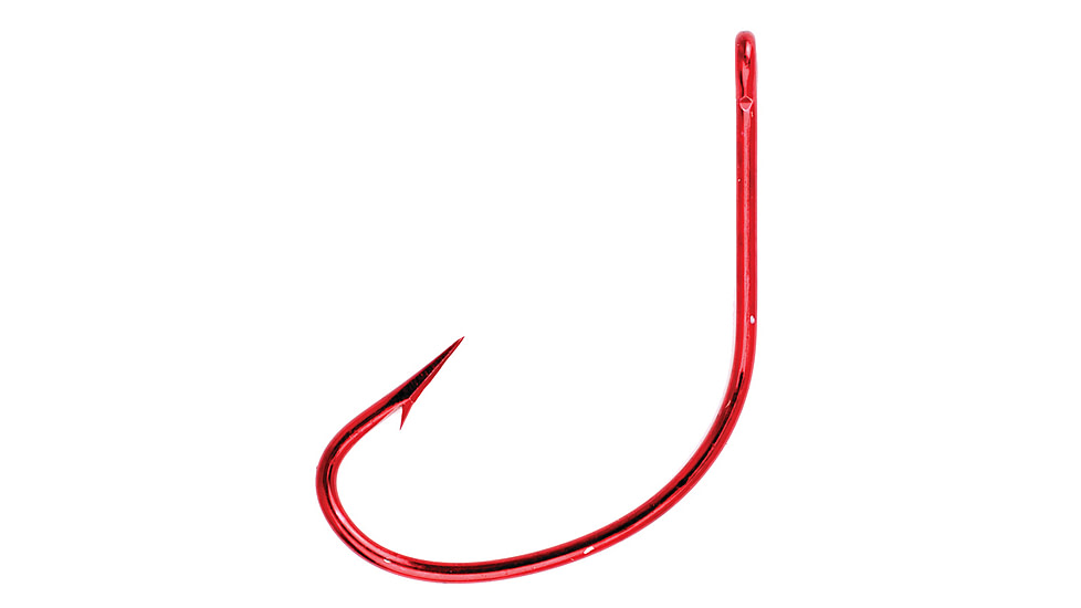 Lazer Sharp Kahle Hook,Offset,Ringed Eye,Non-Forged,Plain Shank,Needlepoint,Red,G-Pack Hooks L141RG-2