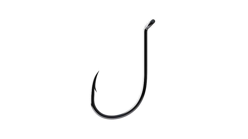 Lazer Sharp Octopus Hook,Long Shank,Offset,Up Eye,Forged,Needlepoint,Platinum Black,G-Pack Hooks L2BG-8/0
