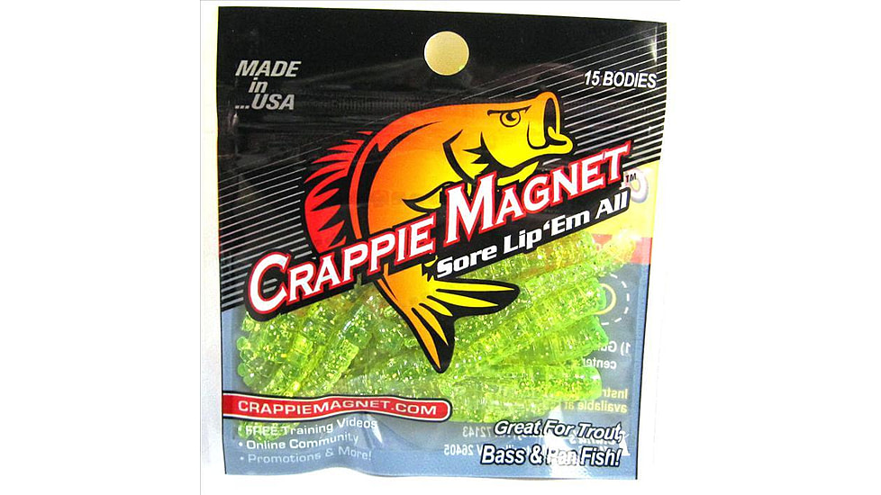Leland Crappie Magnet 15 Pc. Body Pack, Chartreuse/Silver Flash, 87262