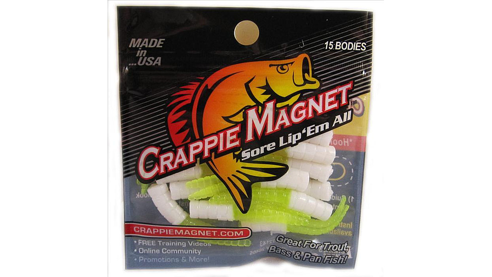 Leland Crappie Magnet 15 Pc. Body Pack, White/Chartreuse, 87274