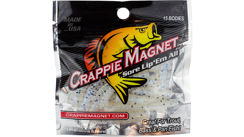 Leland Crappie Magnet 15pc Body, ShoNuff Pearl with Black Flake, 87257