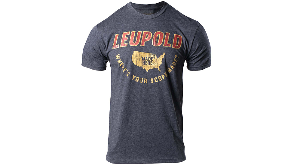 Leupold Made Here Tee - Mens, Charcoal Heather, Medium, 180428