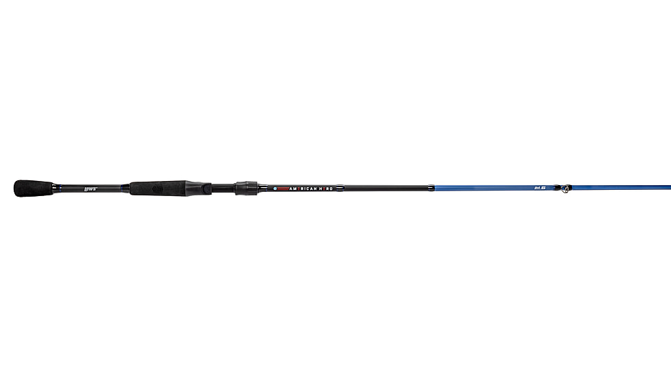 Lew’s American Hero Casting Rod, 6ft 10in 1-PC, Medium-Heavy, Fast, IM6 Graphite Rod, Stainless Steel Guides and Inserts, EVA Split-Grip, No Foul Hook Keeper, Black/Blue, AH610MHCG3