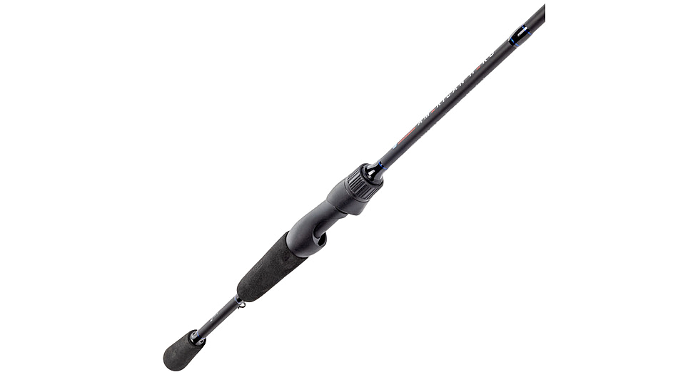 Lew’s American Hero Spinning Rod, 6ft 2-PC, Medium-Light, Fast, IM6 Graphite Rod, Stainless Steel Guides and Inserts, EVA Split-Grip, No Foul Hook Keeper, Black/Blue, AH60MLSG3-2