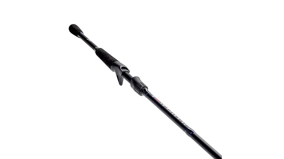 Lew’s American Hero Spinning Rod, 6ft 9in 1-PC, Medium-Light, Fast, IM6 Graphite Rod, Stainless Steel Guides and Inserts, EVA Split-Grip, No Foul Hook Keeper, Black/Blue, AH69MLSG3