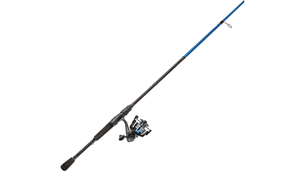 Lew’s American Hero Spinning Reel and Rod Combo, 6ft 6in 2-PC Medium  Fast IM6 Graphite Rod, SZ 200 Reel, 4+1 Bearings, 6.2-1 Ratio, Speed Gears, Gray/Black/Blue, AH2066MSG2-2
