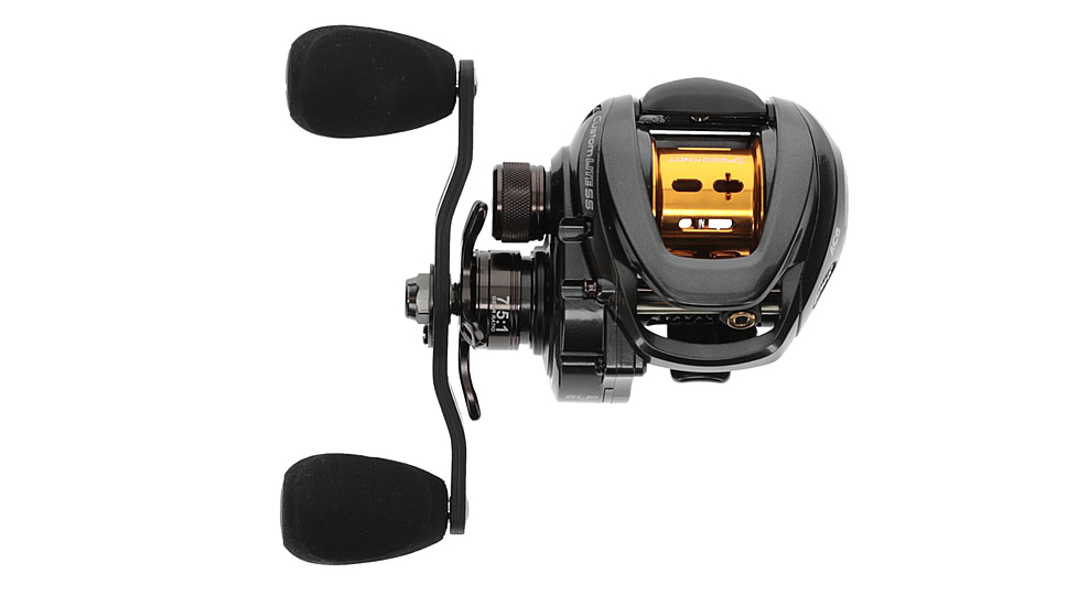 Lew’s Custom Lite SS Baitcast Reel, 10+1 Double Shielded Bearings, 7.5-1 Ratio, Super Shallow 30 mm Spool, Tanso Tech Frame, Carbon Fiber Drag, RH Retrieve, Carbon Gray, CLSS1SH