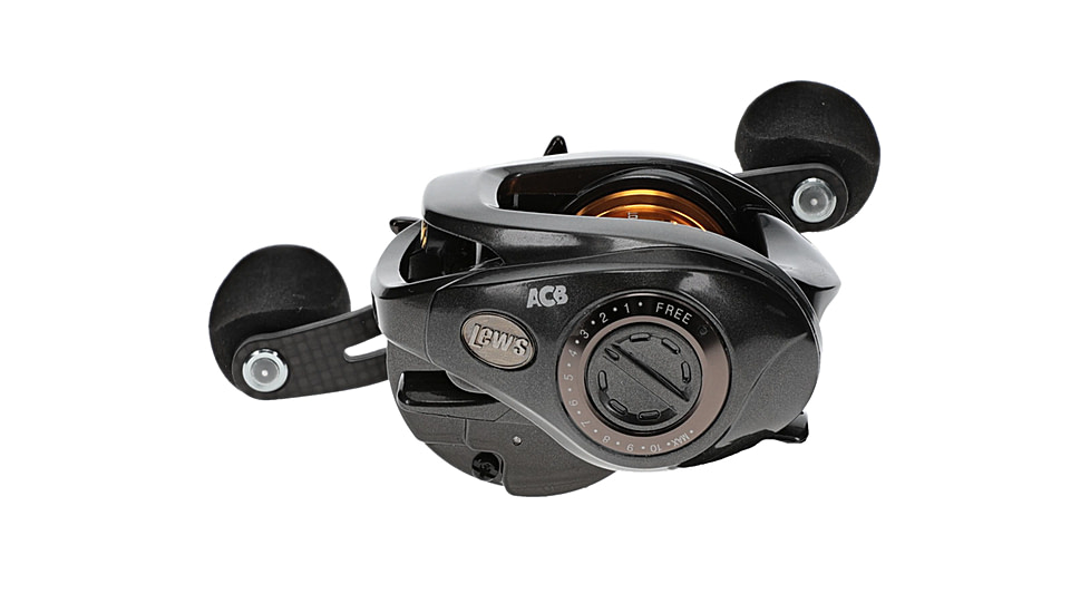 Lew’s Custom Lite SS Baitcast Reel, 10+1 Double Shielded Bearings, 7.5-1 Ratio, Super Shallow 30 mm Spool, Tanso Tech Frame, Carbon Fiber Drag, RH Retrieve, Carbon Gray, CLSS1SH