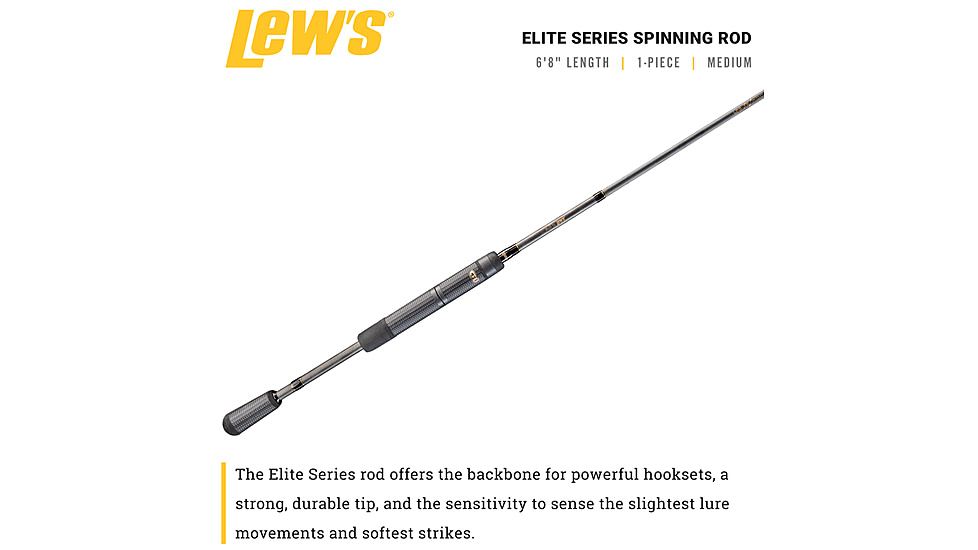 Team Lew’s Elite Series Spinning Rod, 6ft 8in, 1-PC, Medium, Extra-Fast, TLE68MXFS