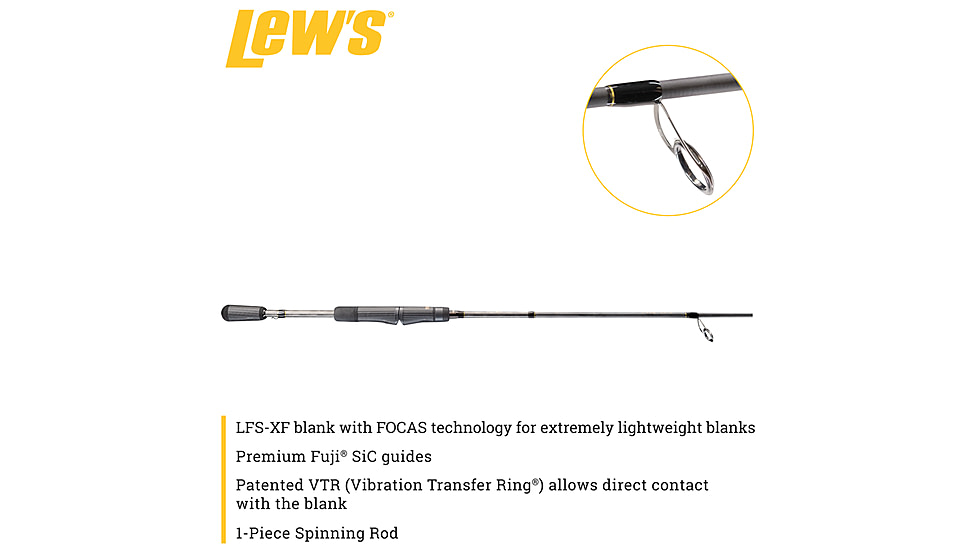 Team Lew’s Elite Series Spinning Rod, 6ft 9in, 1-PC, Medium-Light, Fast, TLE69MLFS