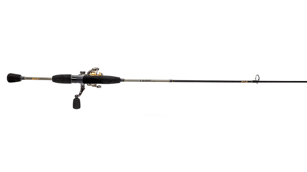 Lew’s Laser Lite Spinning Reel and Rod Combo, 6ft 6in, 2-PC IM6 Rod w/ Ultra-Light  and Fast, SZ 100 Reel, 3+1 Bearings, 5.1-1 Ratio, Metallic Gray/Gold/Black, LLS1066ULG2-2