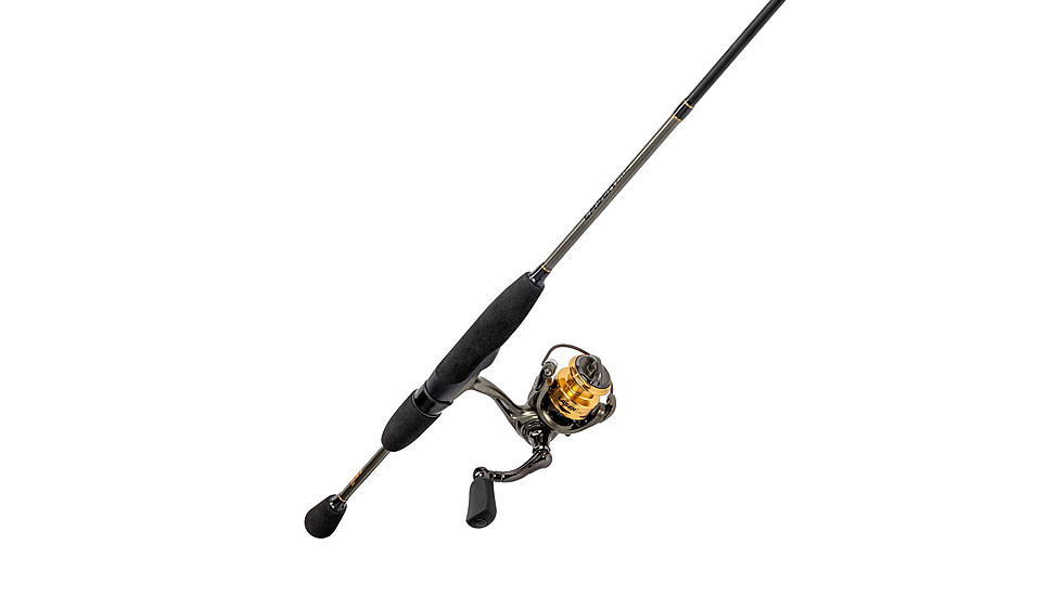 Lew’s Laser Lite Spinning Reel and Rod Combo, 6ft 6in, 2-PC IM6 Rod w/ Ultra-Light  and Fast, SZ 100 Reel, 3+1 Bearings, 5.1-1 Ratio, Metallic Gray/Gold/Black, LLS1066ULG2-2