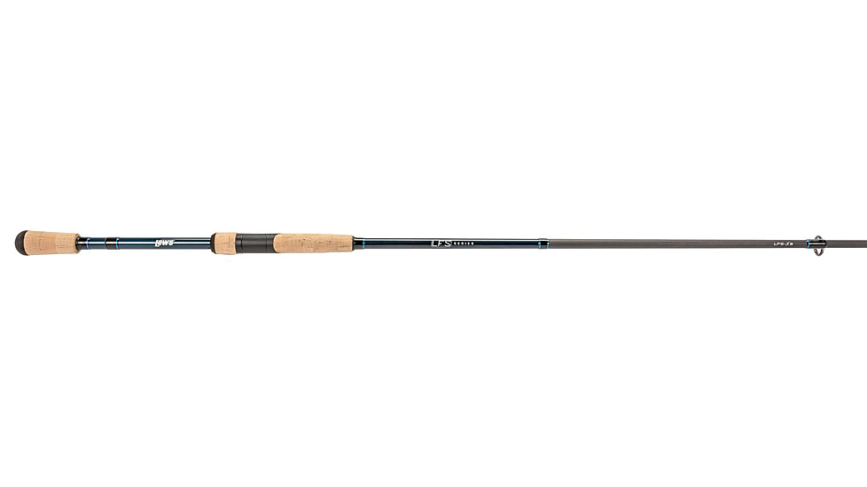 Lew’s LFS Spinning Rod, 7ft, 2-PC Rod w/ Medium  and Fast, LFS-X3 Blank, Cork Split-Grip, Fuji Concept O Guides, Comfort Plus Reel Seat, Blue/Black, LFS70MFS-2