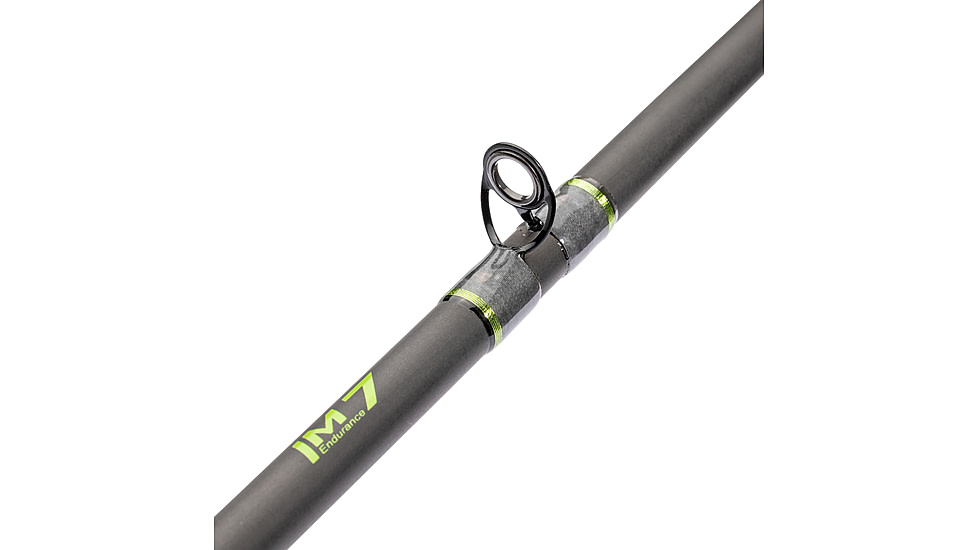 Lew’s MACH 1 Casting Rod, 7ft, 1-PC IM7 Graphite Rod w/ Medium  and Moderate-Fast, Winn Dri-Tac Split-Grip, Graphite Skeletal Reel Seat, White/Black/Green, M1APC