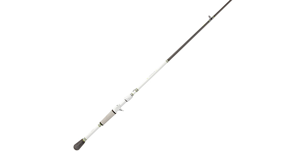 Lew’s MACH 1 Casting Rod, 7ft, 1-PC IM7 Graphite Rod w/ Medium  and Moderate-Fast, Winn Dri-Tac Split-Grip, Graphite Skeletal Reel Seat, White/Black/Green, M1APC