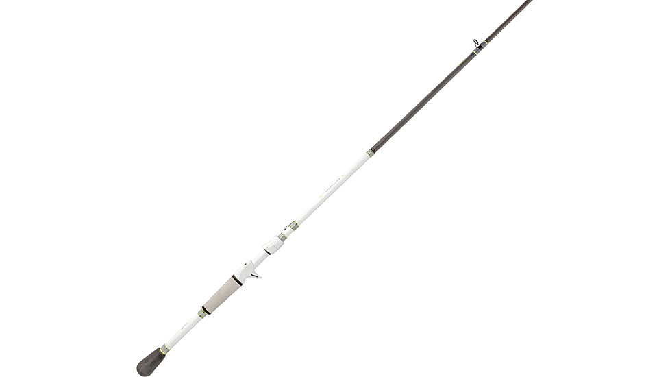 Lew’s MACH 1 Casting Rod, 7ft, 1-PC IM7 Graphite Rod w/ Medium-Heavy  and Fast, Winn Dri-Tac Split-Grip, Graphite Skeletal Reel Seat, White/Black/Green, M1WR