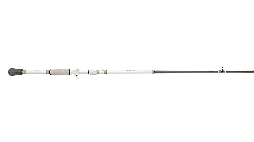 Lew’s MACH 1 Casting Rod, 7ft 3in, 1-PC IM7 Graphite Rod w/ Heavy  and Fast, Winn Dri-Tac Split-Grip, Graphite Skeletal Reel Seat, White/Black/Green, M1SJR
