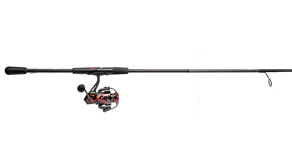 Lew’s MACH Jacked Spinning Reel and Rod Combo, 6ft 6in, 1-PC HM50 Graphite Rod, Ultra-Light  w/ Fast, SZ 100 Reel, 5.2-1 Ratio, Tanso Tech Frame, Black/Red, MJ1066ULS