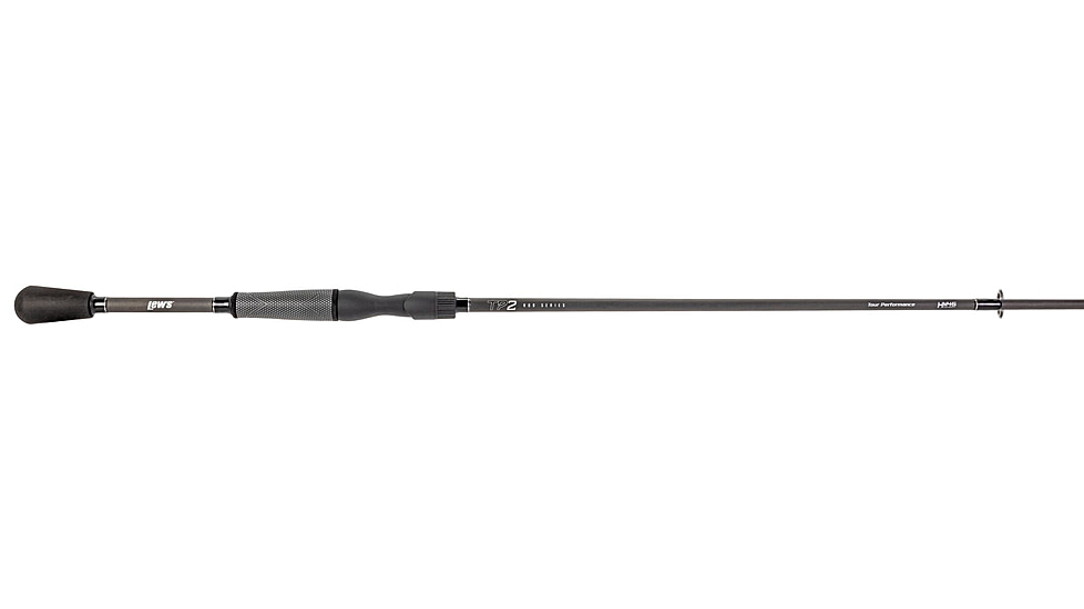 Lew’s TP2 Spinning Rod, 6ft 6in, 2-PC HM45 Graphite Rod w/ Medium  and Fast, Winn Dri-Tac Split-Grip, SoftTouch Reel Seat, No Foul Hook Keeper, Black/Gray, TP266MFS-2