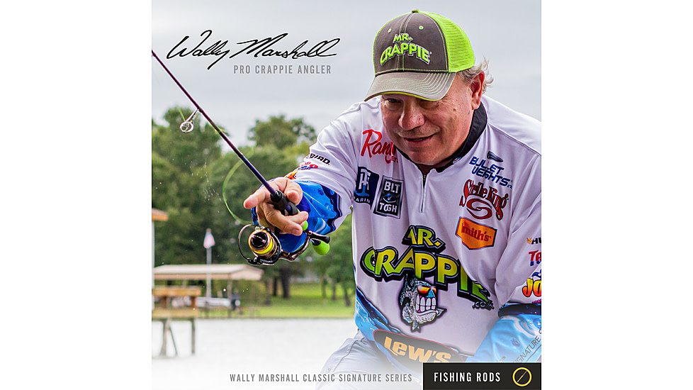 Lew's Wally Marshall Classic Signature Casting Rod, 5ft 6in 1-PC IM8 Graphite Rod, Medium-Light, Moderate, Stainless Steel Guides, Cork Split-Grip, Black/Green, WMCS56MLC