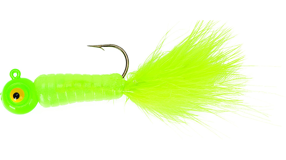 Lindy Fuzz-E-Grub Jig, Chartreuse Shad, 1/8oz, 2in, 2 per Pack, LFEG309
