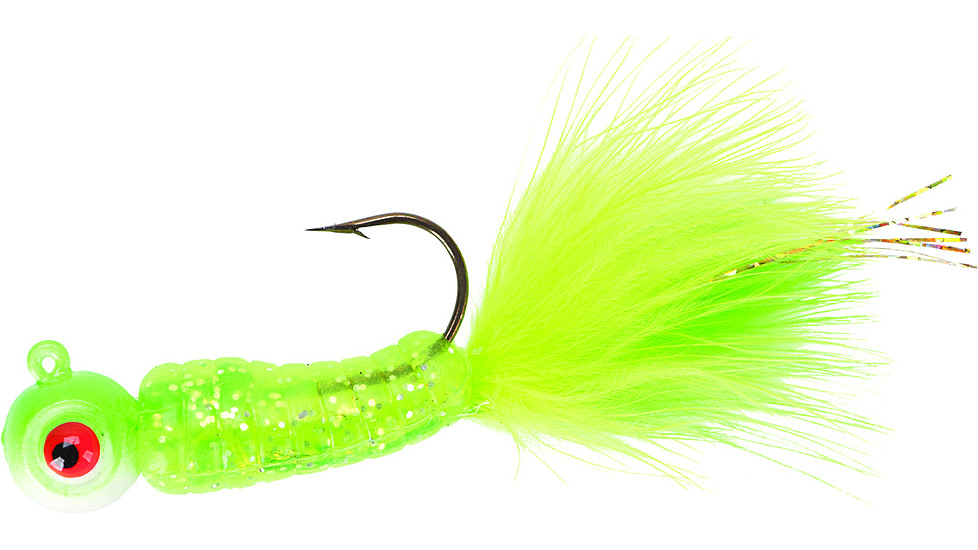 Lindy Fuzz-E-Grub Jig, Lightning Lime, 1/4oz, 2in, 2 per Pack, LFEG530