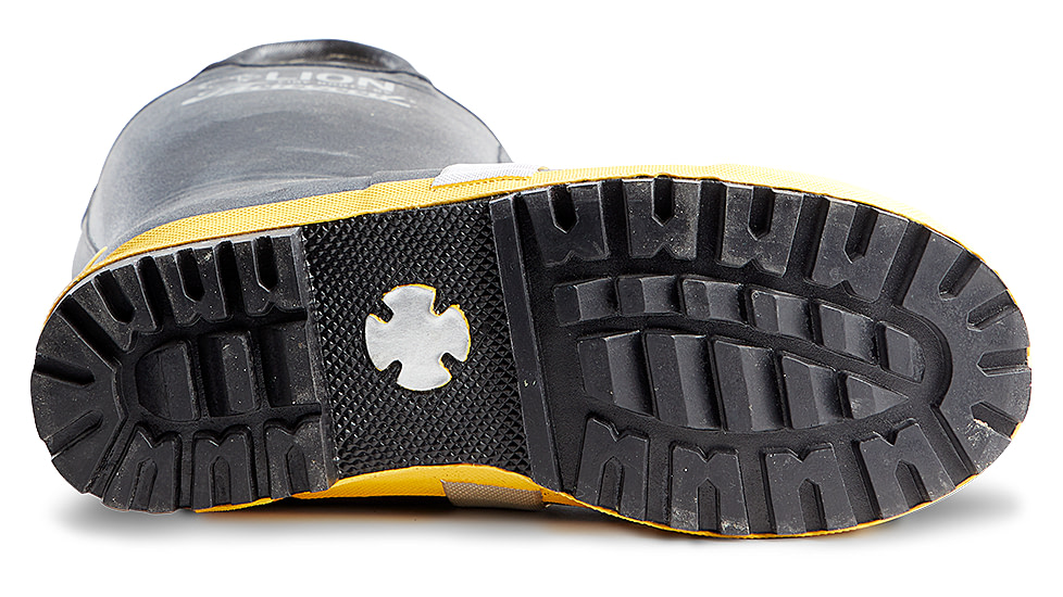 LION HellFire 14in Kevlar Insulted Rubber Boots, Black/Yellow, 10 US, 807-6000-10
