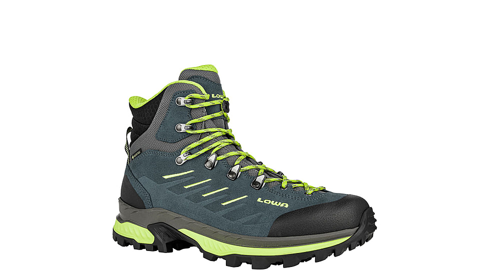 Lowa Randir GTX Mid Hiking Shoes - Mens, Blue/Lime, 8, 2117706003-BLULIM-M080