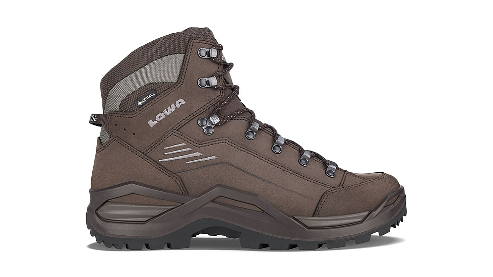Lowa Renegade Evo GTX Mid Hiking Shoes - Womens, Wide, Espresso/Seaweed, 10, 197827011781