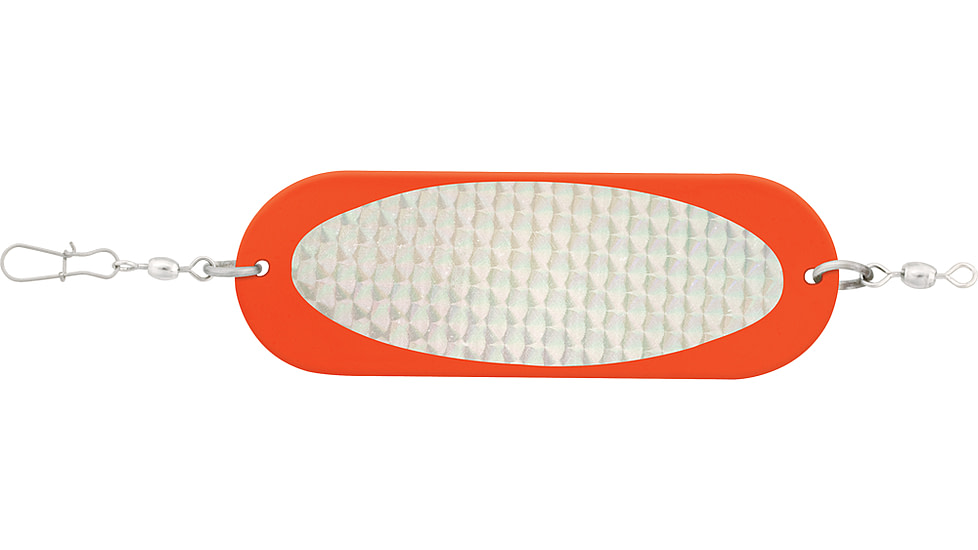 Luhr Jensen 4/0 Jensen Trout &amp; Kokanee Dodger, Fire / Silver Prism-Lite, 5100-040-0157