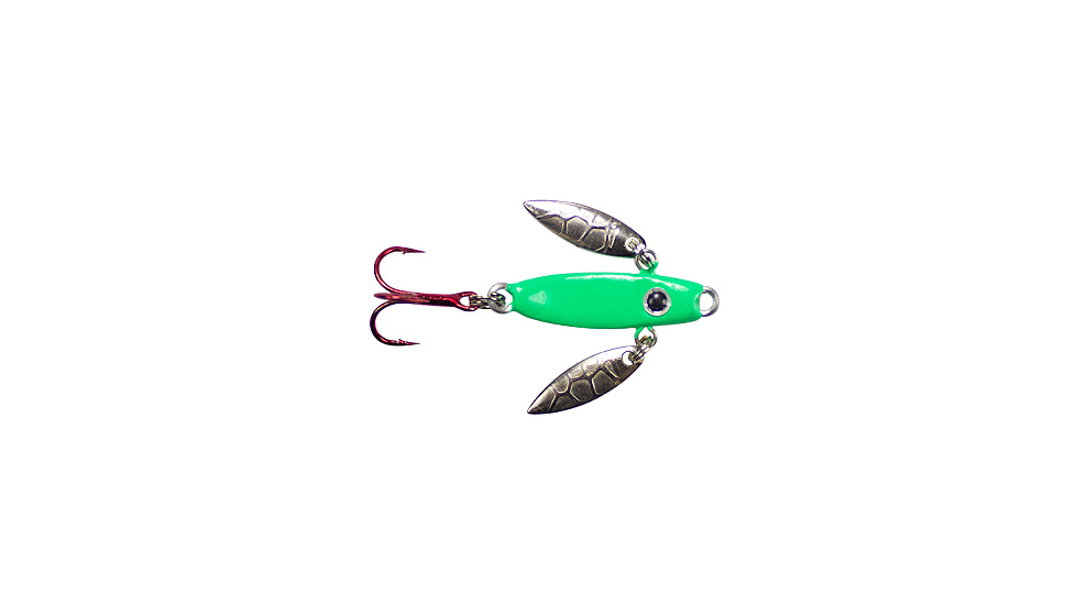 Lunkerhunt Lead Icy Glide Bait, Fluorescent Green Glow, 1.13in &amp; 1/8 oz, IG04