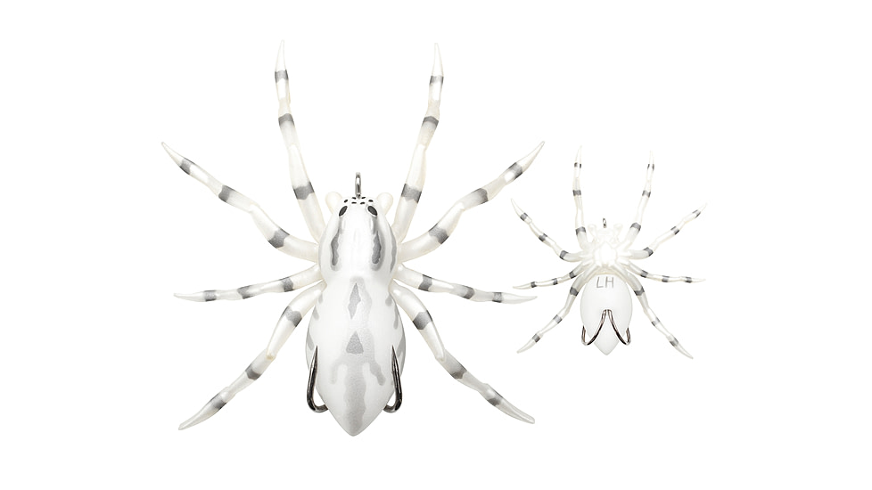 Lunkerhunt Phantom Spider Bait Topwater, 1, 2in, White Wolf, SPIDER06