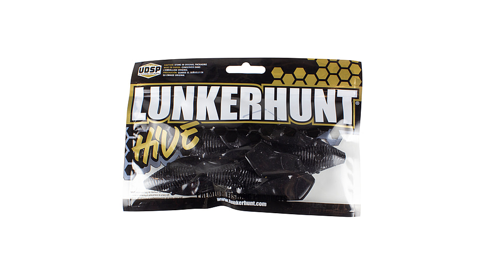 Lunkerhunt Tandem Trailer Soft Bait, 1, 3in, Black, CHKTR02
