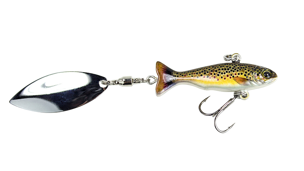 Lunkerhunt True Spin Bait, Brown Trout, 1.75in &amp; 3/16 oz, TRSP03