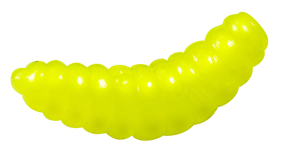 Lunkerhunt Wax Worm-Bait Jar Worm, 40, 0.75in, Chartreuse, HWJ03