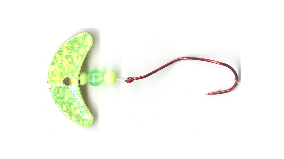 Macks Lure Smile Blade Slow Death Rig, Number 2 Hook, Chrt Sparkle Smile Blade/Yellow Chrt Bead/Flo Chrt Center Bead, 63303