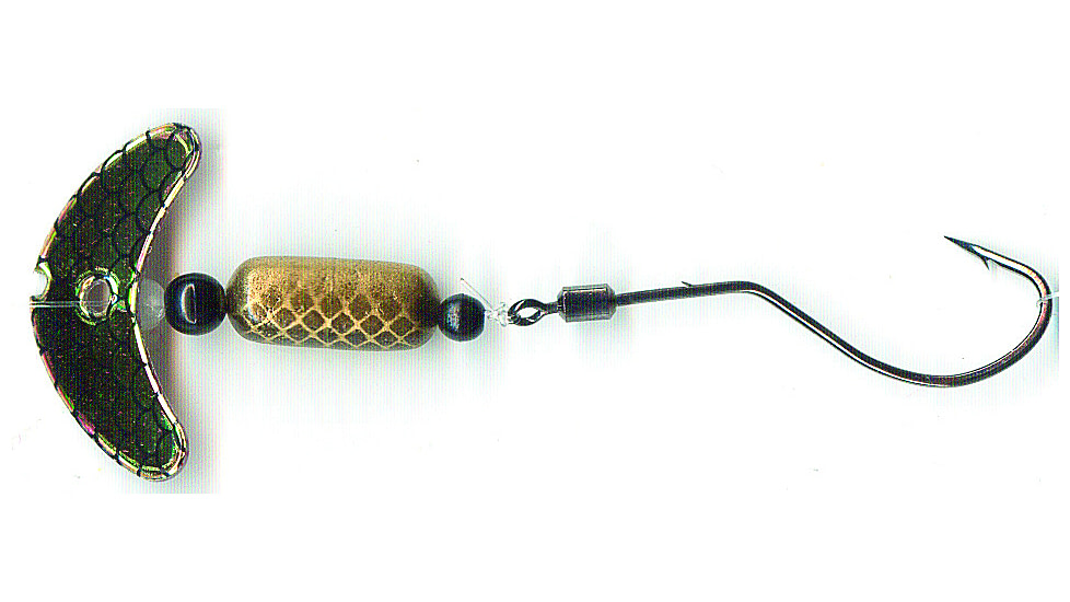 Macks Lure Smile Blade Spindrift Walleye Spinner, Number 1 Hook 72in Leader, Gold Mirror Black Scale Smile Blade/Gold Black Scale Pill, 63355