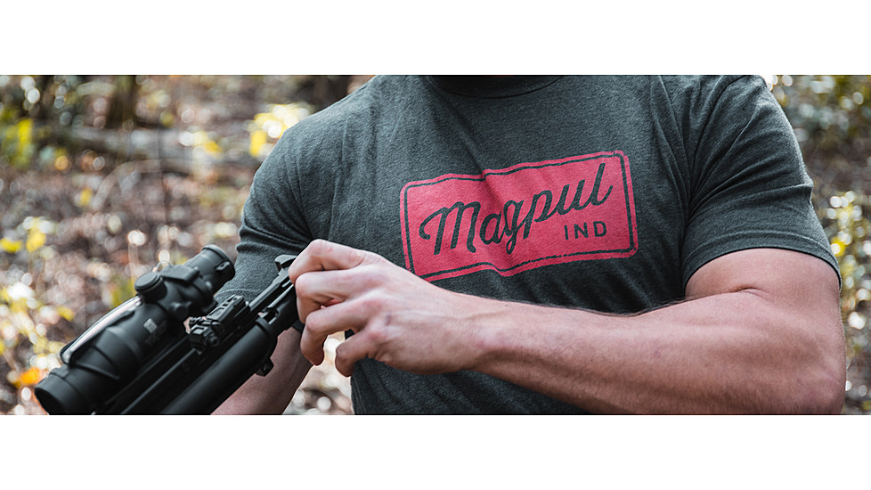 Magpul Industries Rover Block CVC T-Shirt, Charcoal, Medium, MAG1116-011-M