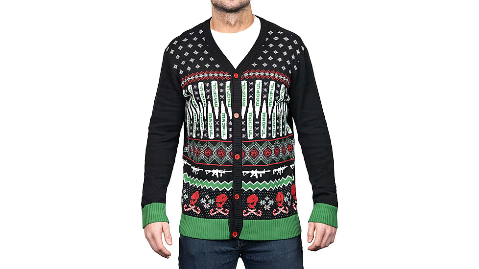 Magpul Industries Ugly Christmas Sweater Button Down, Krampus, Medium, MAG1198-BLK-M