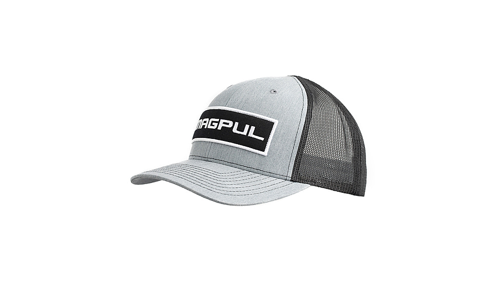 Magpul Industries Wordmark Patch Trucker Hat, Gray/Black, OSFA, MAG1104-032